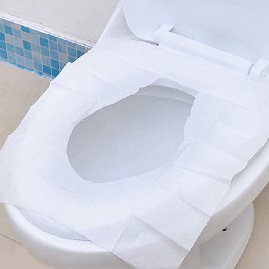 10Pcs/Pack Disposable Toilet Seat Cover Mat Toilet Paper Pad For Travel Camping Bathroom Accessiories