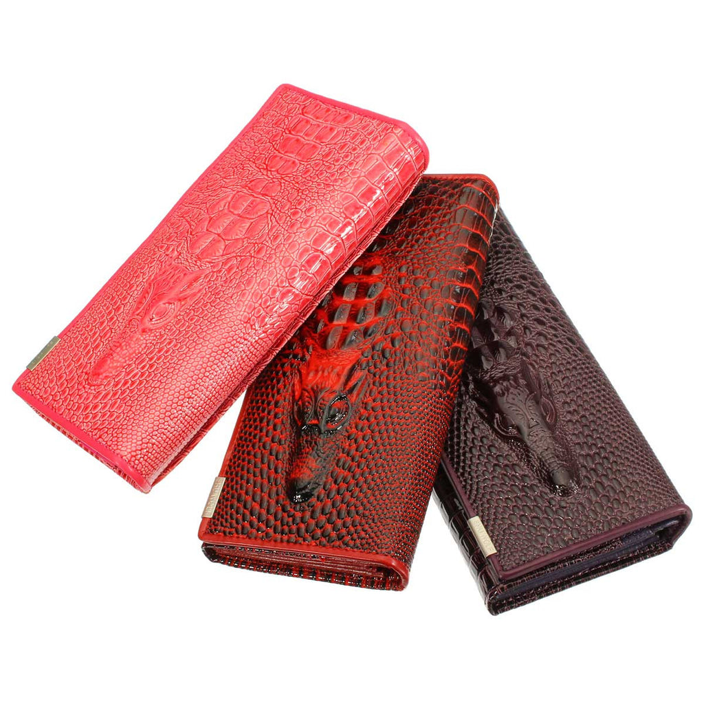 Women Leather Wallet 3D Alligator Long Design Lady's Purse