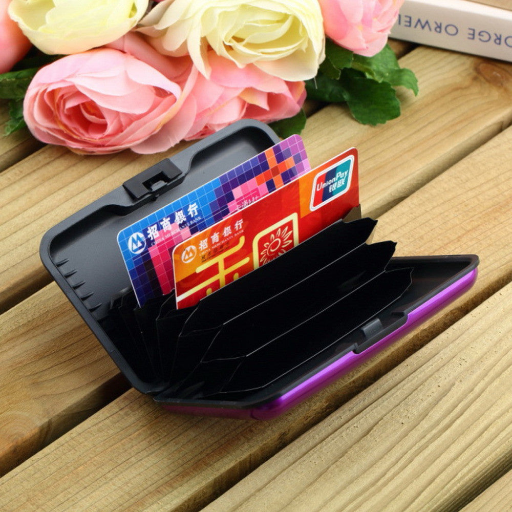 Waterproof Business ID Credit Card Holder Wallet Pocket Case Aluminum Metal Shiny Side Anti RFID scan Cover Wholesale Quality