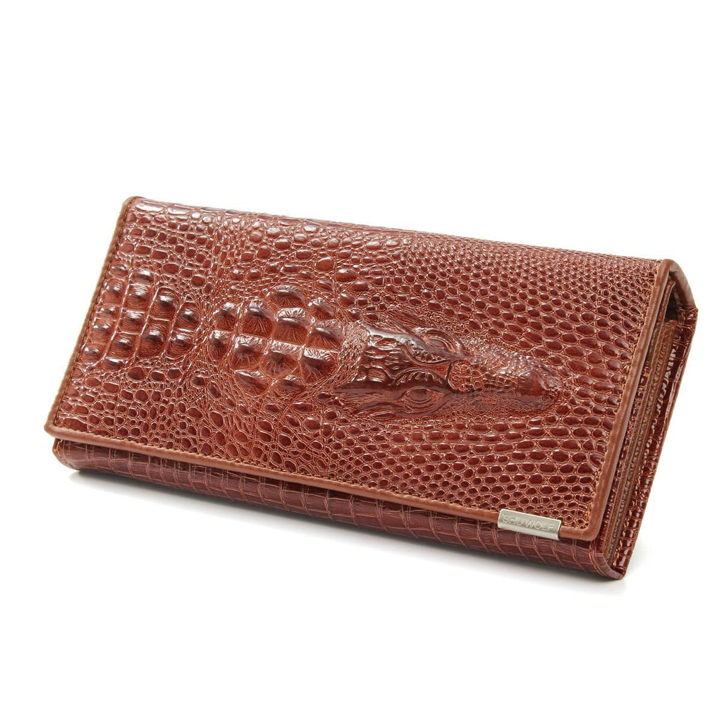 Women Leather Wallet 3D Alligator Long Design Lady's Purse