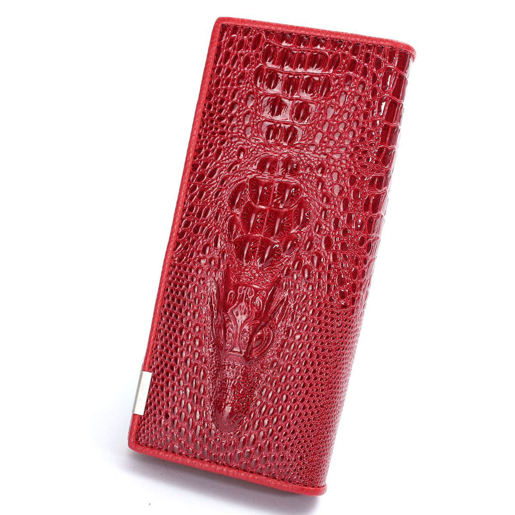 Women Leather Wallet 3D Alligator Long Design Lady's Purse