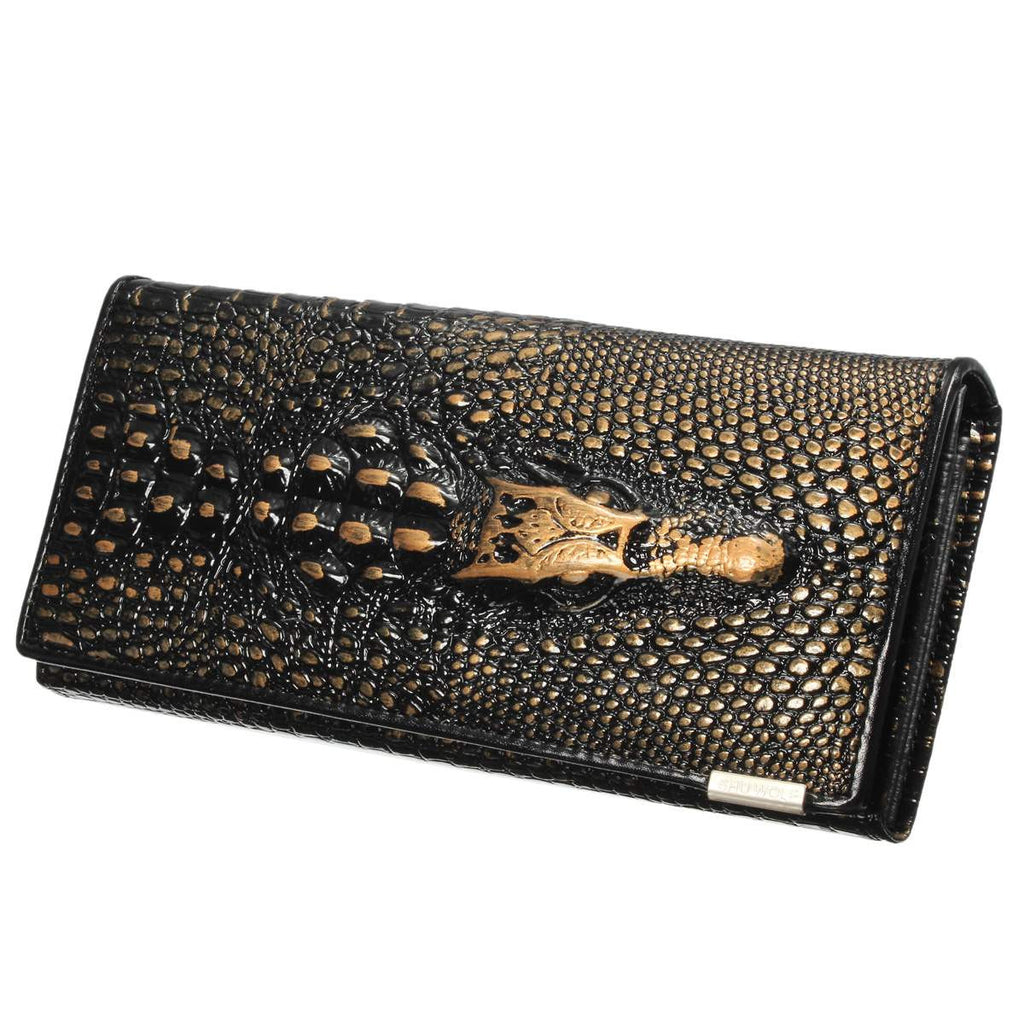 Women Leather Wallet 3D Alligator Long Design Lady's Purse