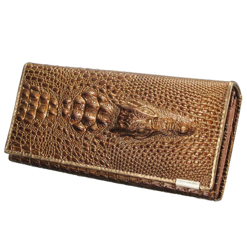 Women Leather Wallet 3D Alligator Long Design Lady's Purse