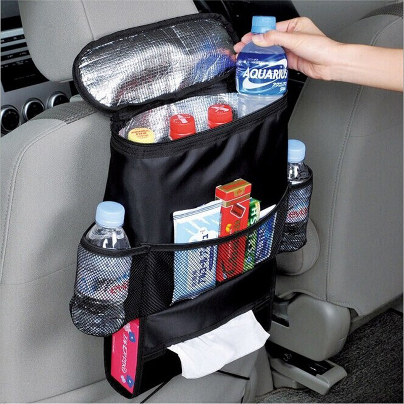 Auto Car Seat Organizer Holder Multi-Pocket Travel Storage Bag Hanger Back Levert Thermal Insulated Food Organiser Container