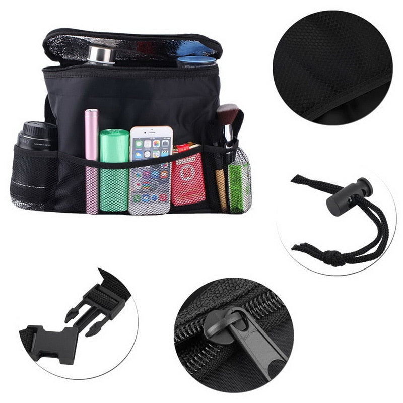 Auto Car Seat Organizer Holder Multi-Pocket Travel Storage Bag Hanger Back Levert Thermal Insulated Food Organiser Container