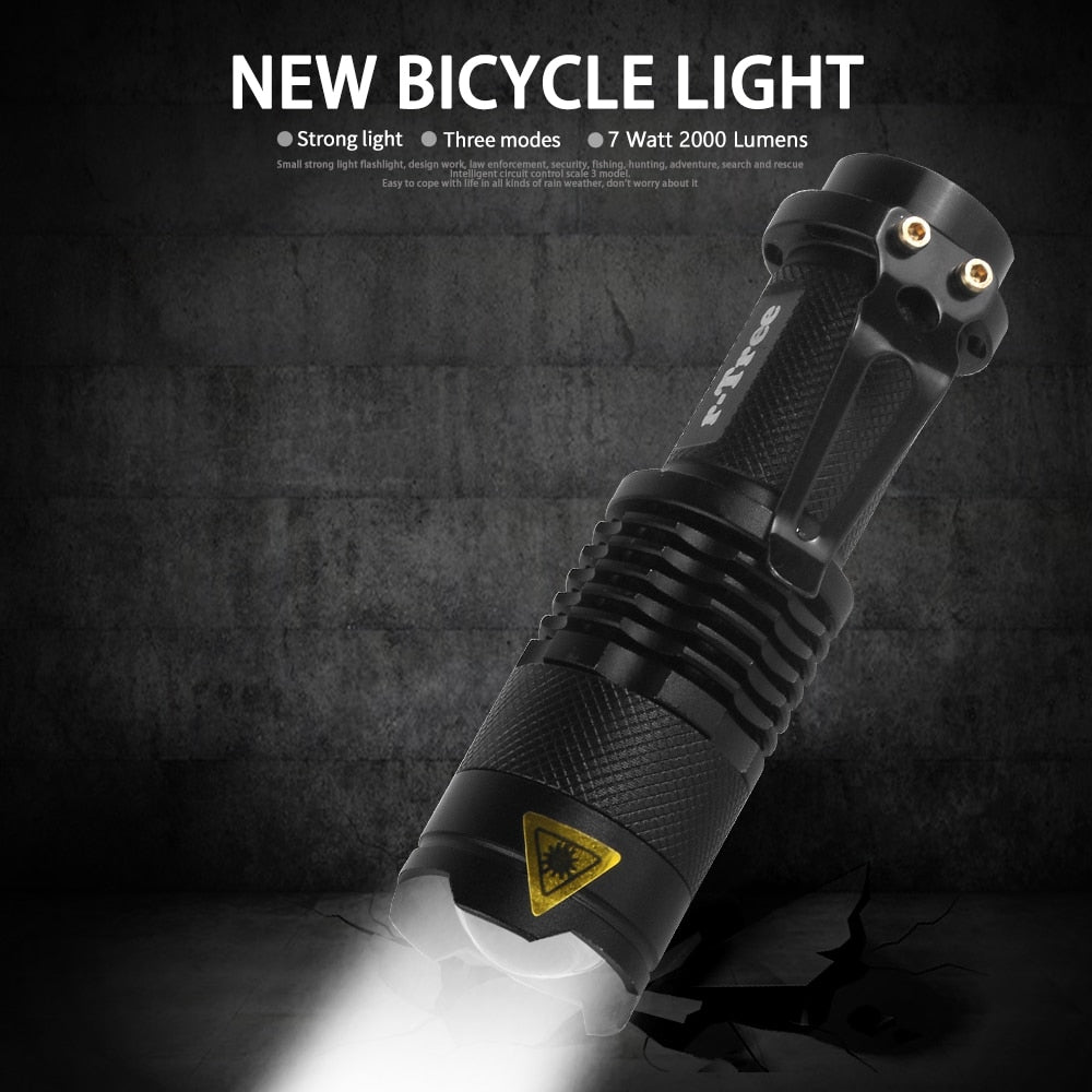Bicycle Light 7 Watt 2000 Lumens 3 Mode Bike Q5 LED cycling Front Light Bike lights Lamp Torch Waterproof ZOOM flashlight