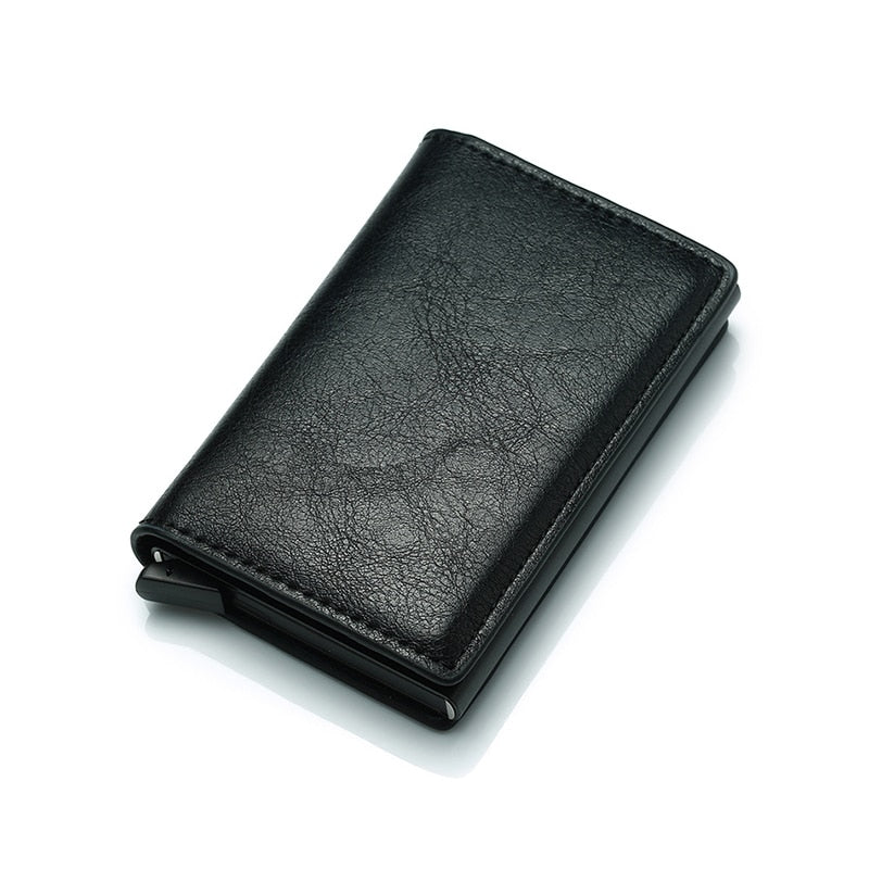 Minimalist Mens Wallet - Wallet Men Money Bag Mini Purse Male Vintage Automatical Aluminium Rfid Card Holder Wallet Small Smart Wallet