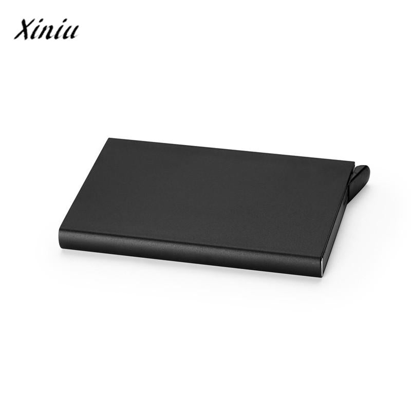 Free shipping Card Holder Stainless Steel Silver Aluminium Credit Card Case Women Wallets Nueva Vogue Men ID Card Box Cartao