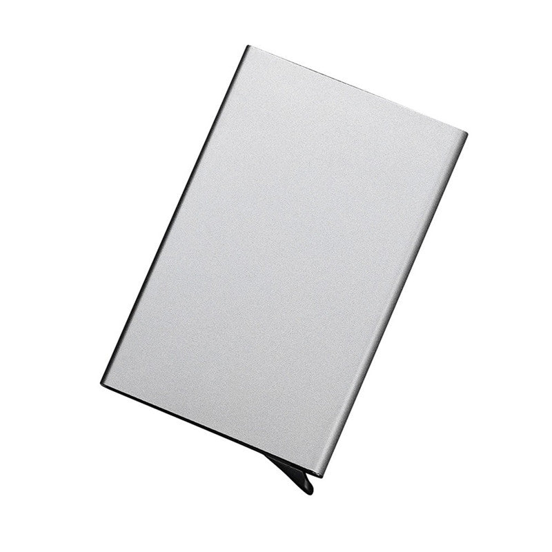 Free shipping Card Holder Stainless Steel Silver Aluminium Credit Card Case Women Wallets Nueva Vogue Men ID Card Box Cartao