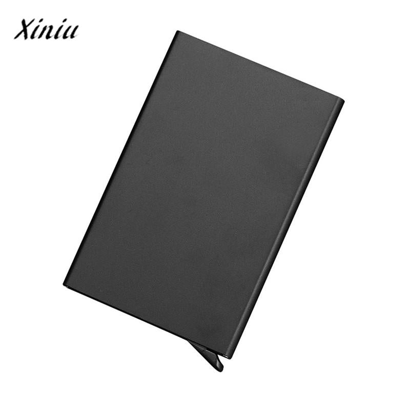 Free shipping Card Holder Stainless Steel Silver Aluminium Credit Card Case Women Wallets Nueva Vogue Men ID Card Box Cartao