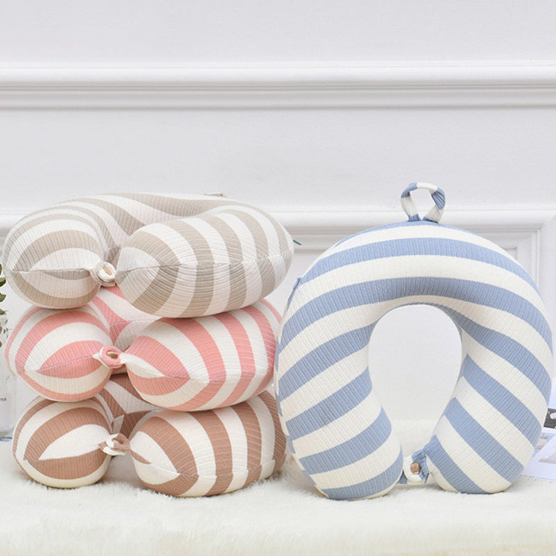 Travel Neck Pillow - Knitting Cotton Stripe U-Shaped