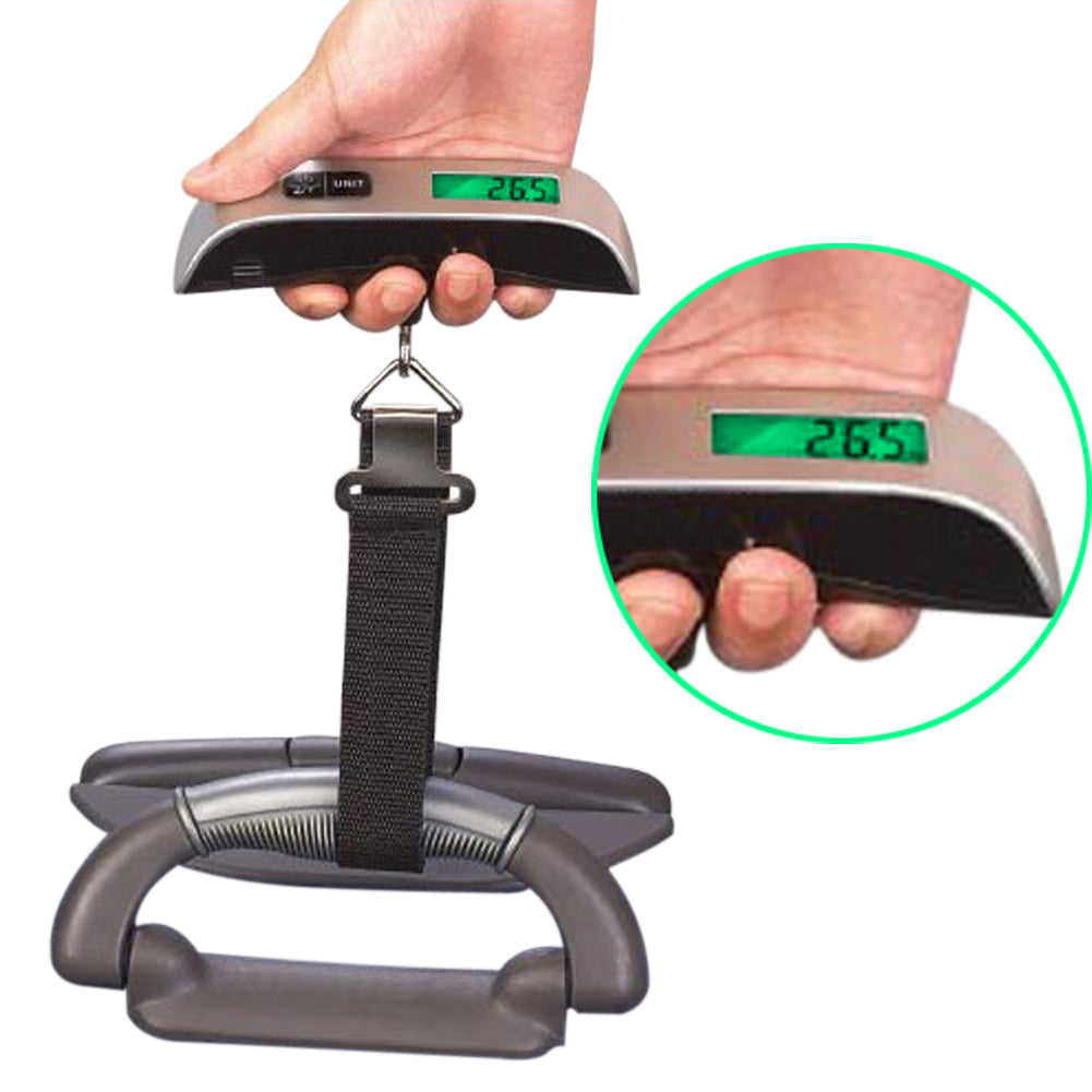 Luggage Scale Electronic Digital Scale Portable Suitcase Travel Bag Hanging Scales Balance Weight Thermometer LCD Display