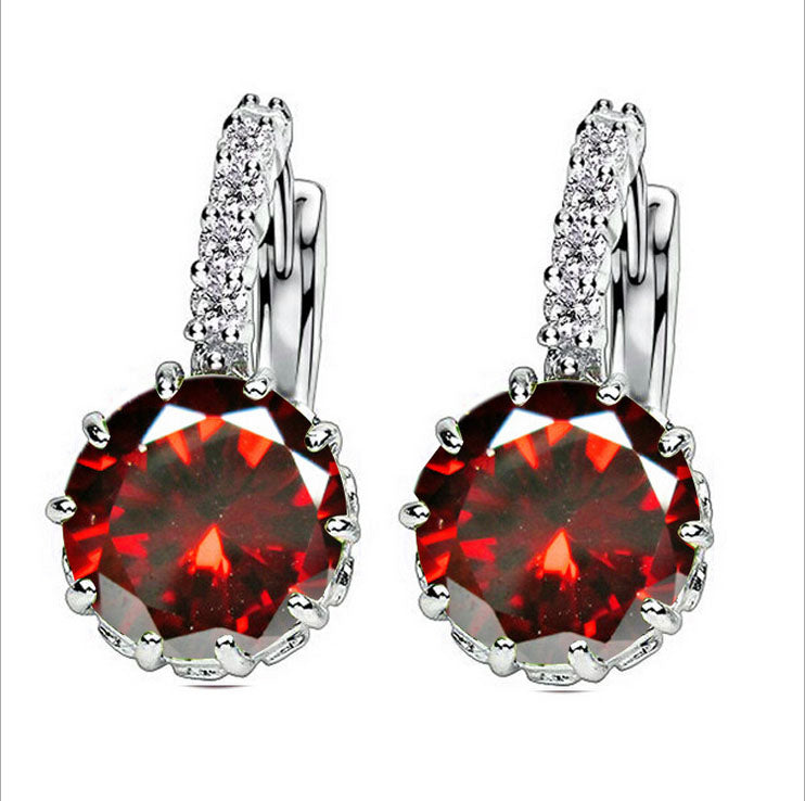 MISANANRYNE Silver-color CZ Zircon Drop Earring For Women Fashion Wedding Earrings 9 Colors Jewelry Brincos Pendientes