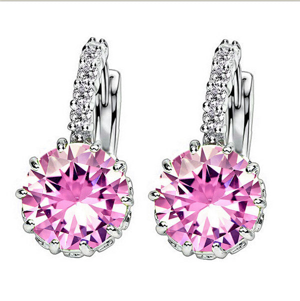MISANANRYNE Silver-color CZ Zircon Drop Earring For Women Fashion Wedding Earrings 9 Colors Jewelry Brincos Pendientes