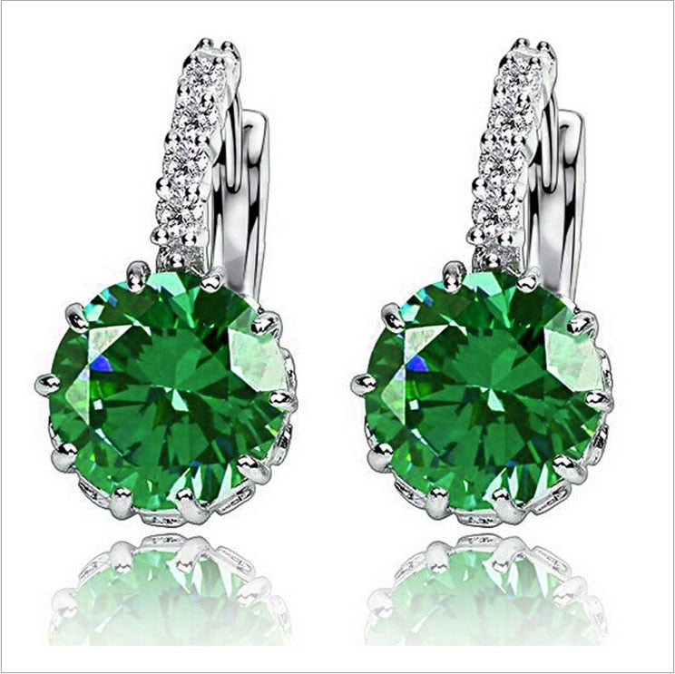 MISANANRYNE Silver-color CZ Zircon Drop Earring For Women Fashion Wedding Earrings 9 Colors Jewelry Brincos Pendientes