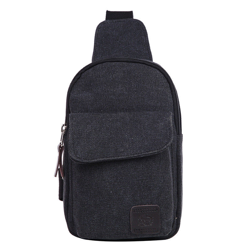 Men's Small Chest Sling Bag Travel Hiking Cross Body Messenger Shoulder Backpack Solid Men Canvas Bag