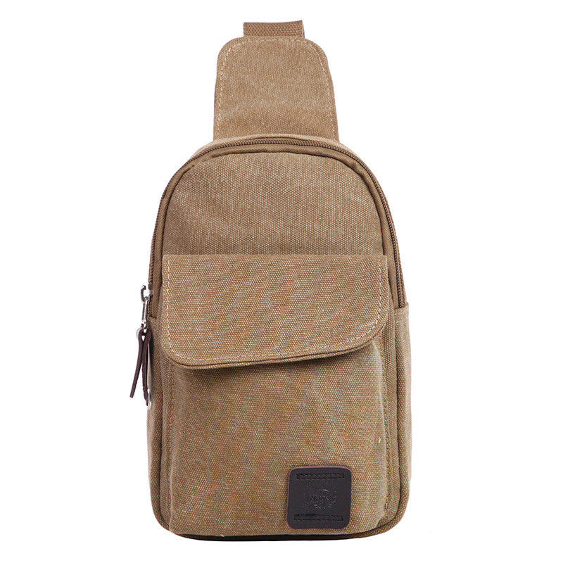 Men's Small Chest Sling Bag Travel Hiking Cross Body Messenger Shoulder Backpack Solid Men Canvas Bag