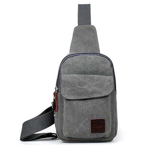 Men's Small Chest Sling Bag Travel Hiking Cross Body Messenger Shoulder Backpack Solid Men Canvas Bag