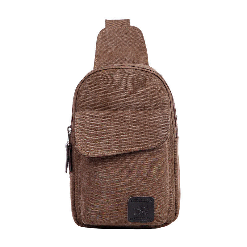 Men's Small Chest Sling Bag Travel Hiking Cross Body Messenger Shoulder Backpack Solid Men Canvas Bag