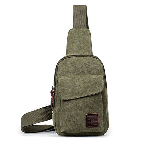 Men's Small Chest Sling Bag Travel Hiking Cross Body Messenger Shoulder Backpack Solid Men Canvas Bag