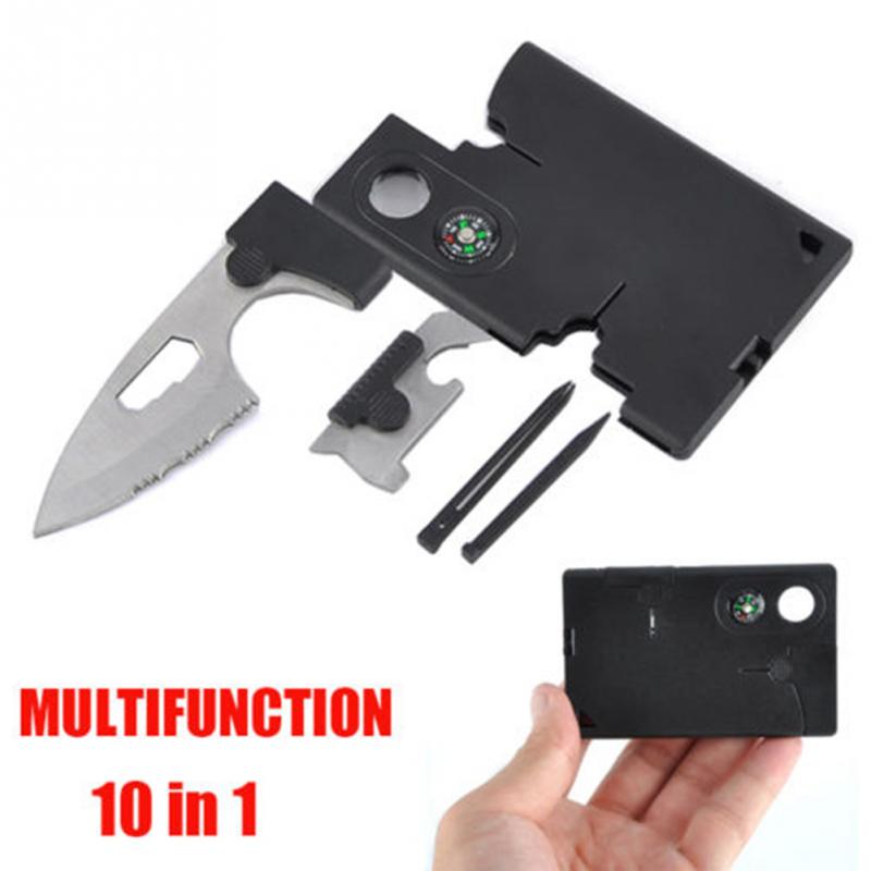 Survival Card Knife Tool 10 in 1 Multifunction Outdoor Travel Gadgets 