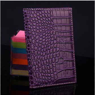 Leather Passport Cover Protector Fashion Alligator Embossing Travel Passport Case Men Women ID Credit Card Holder Wallet
