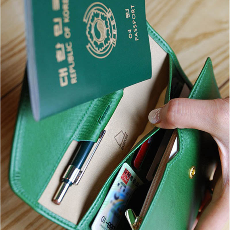 Travel Passport Cover Foldable Credit Card Holder Money Wallet ID Multifunction Documents Flight Bit License Purse Bag PC0045