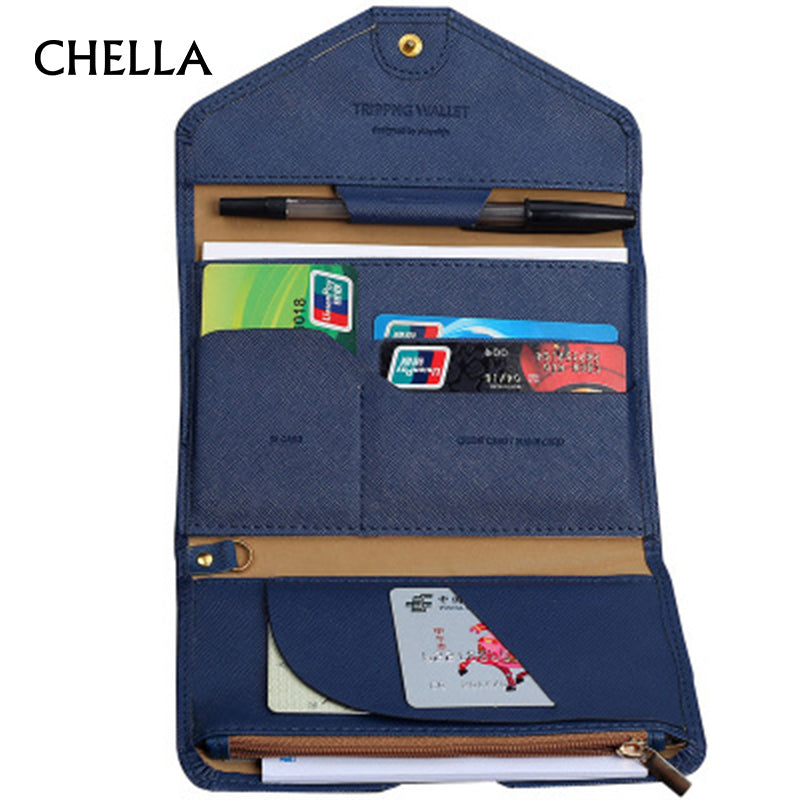 Travel Passport Cover Foldable Credit Card Holder Money Wallet ID Multifunction Documents Flight Bit License Purse Bag PC0045