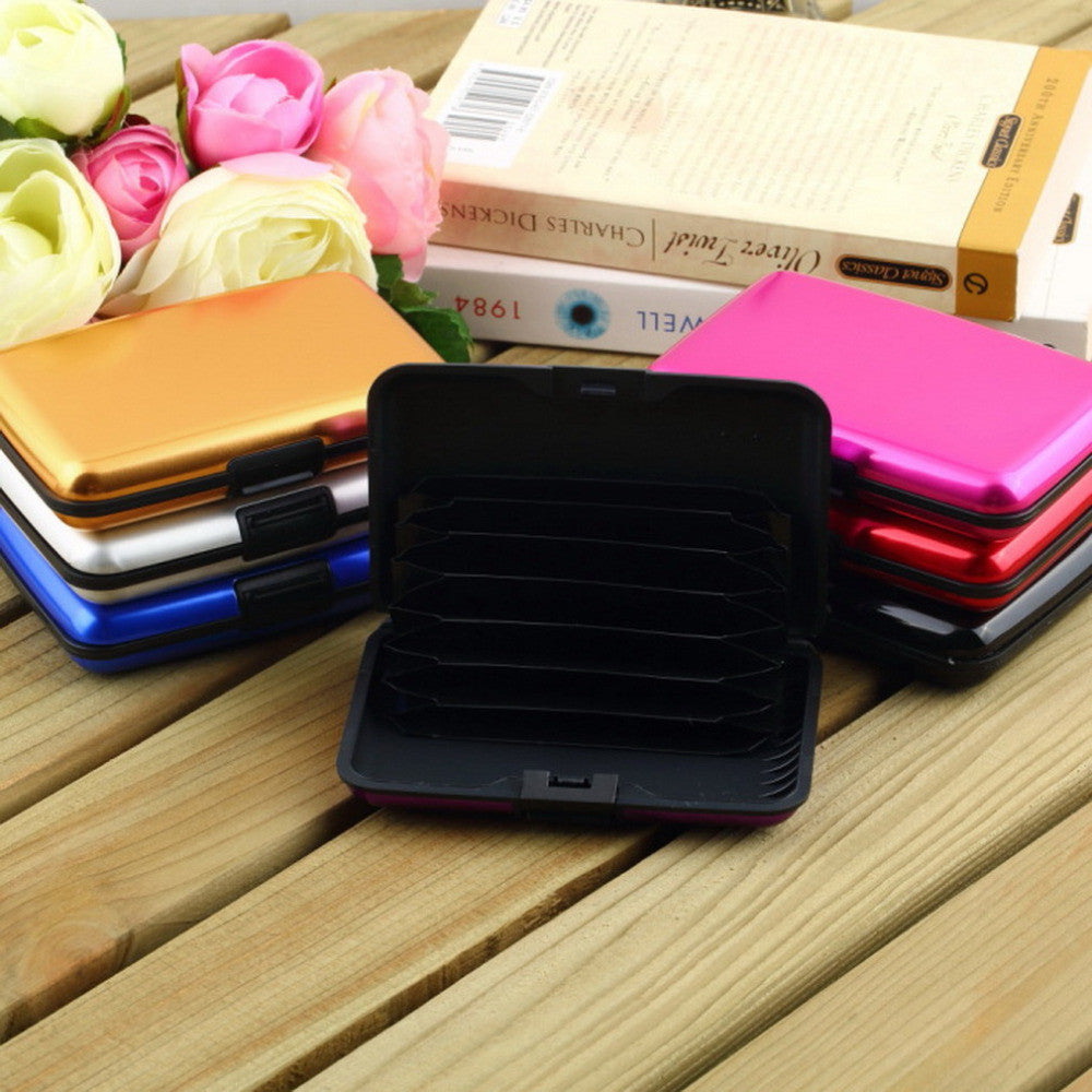 Waterproof Business ID Credit Card Holder Wallet Pocket Case Aluminum Metal Shiny Side Anti RFID scan Cover Wholesale Quality