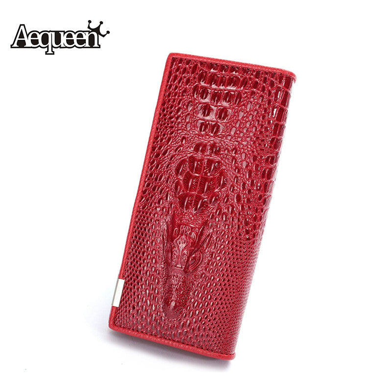 Women Leather Wallet 3D Alligator Long Design Lady's Purse